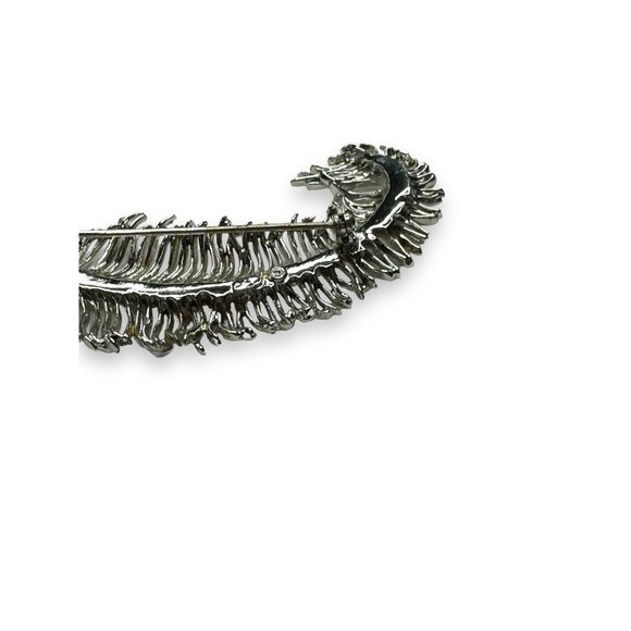 Pegasus Coro Silver Tone Curled Feather Vintage Brooch - Picture 8 of 8